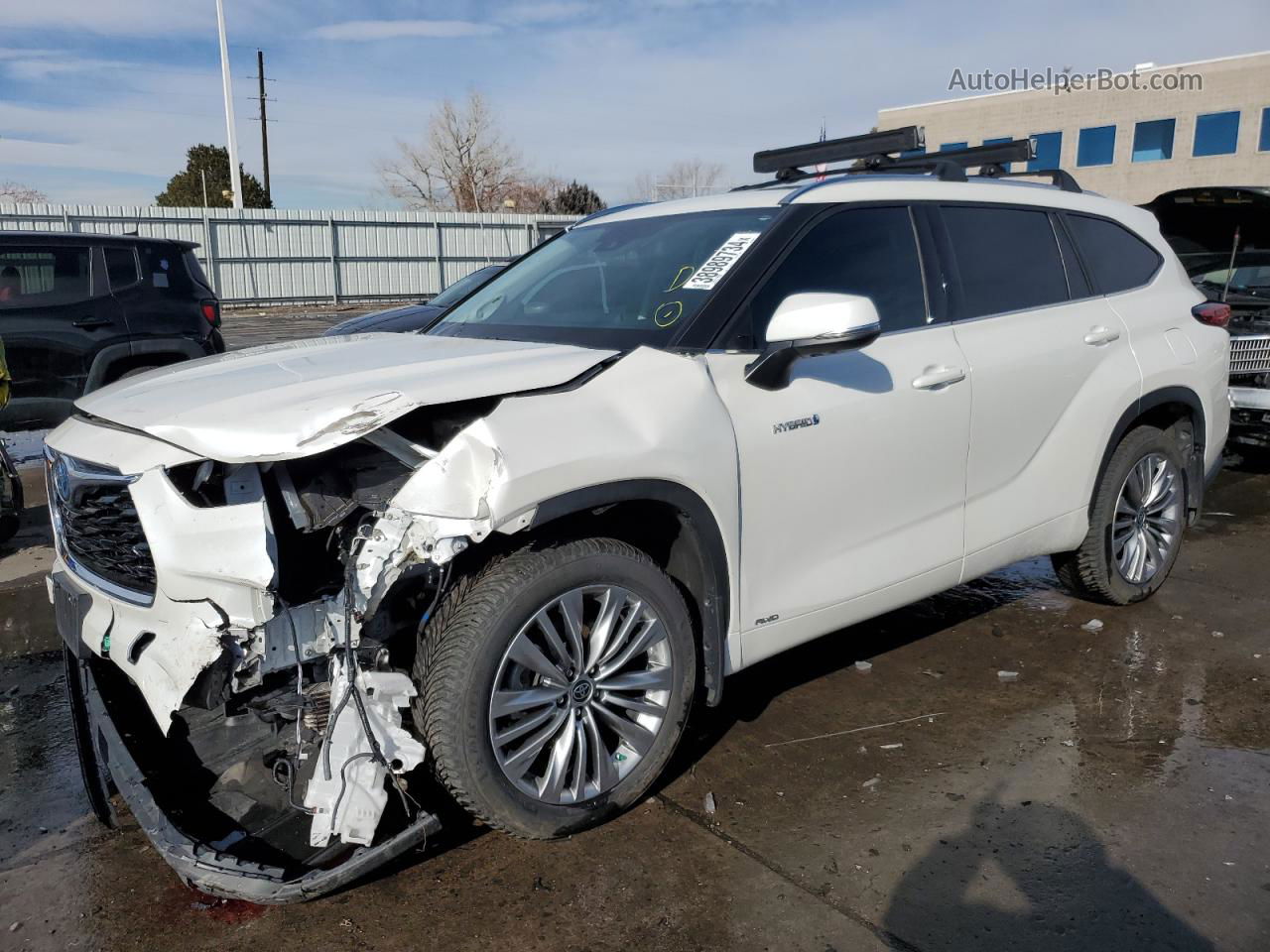 2021 Toyota Highlander Hybrid Platinum White vin: 5TDEBRCH0MS031208