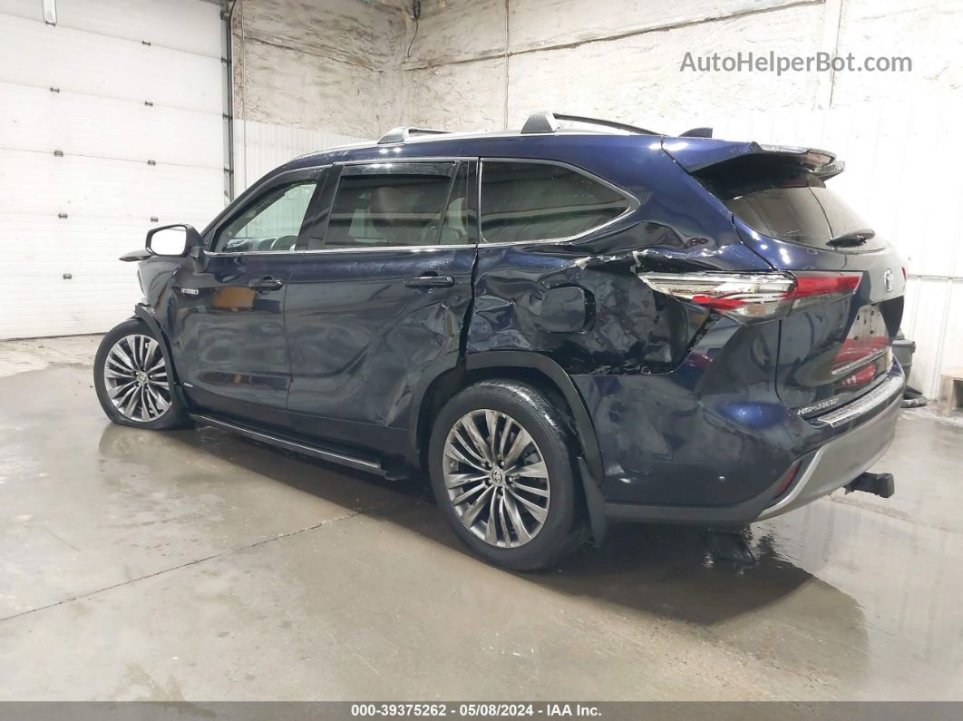 2021 Toyota Highlander Hybrid Platinum Синий vin: 5TDEBRCH4MS017828