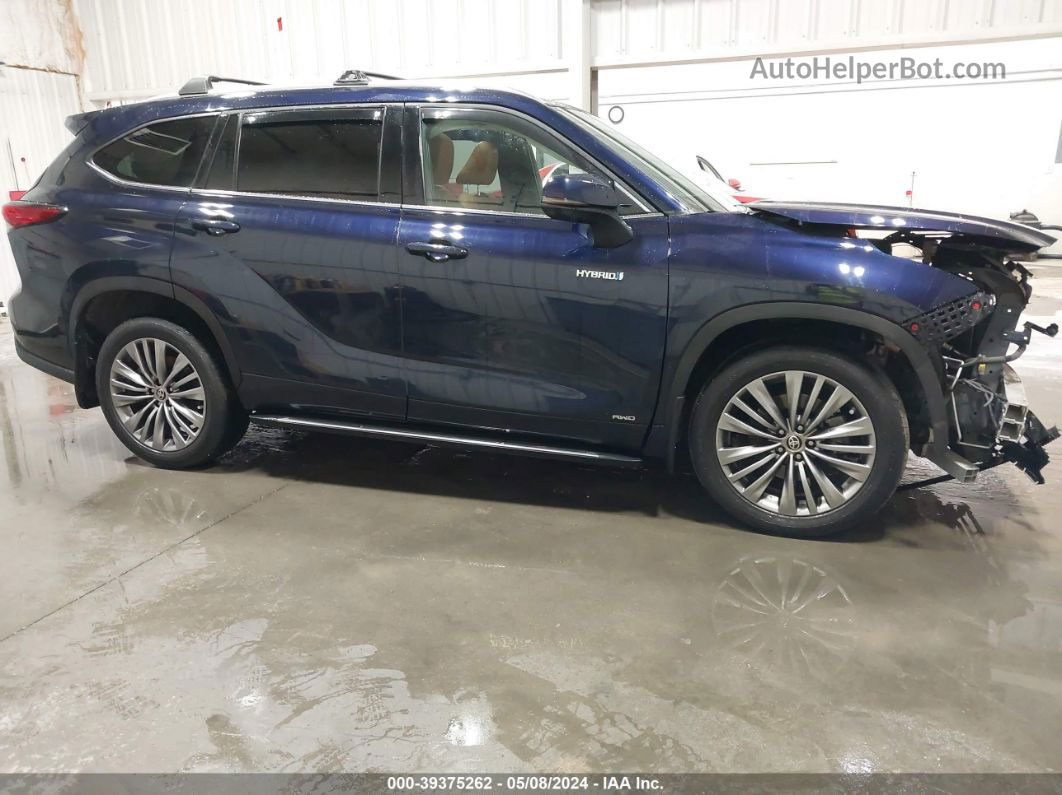 2021 Toyota Highlander Hybrid Platinum Blue vin: 5TDEBRCH4MS017828