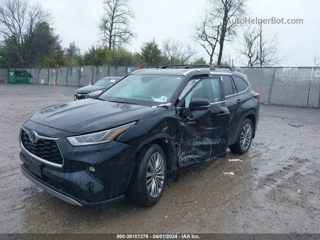 2021 Toyota Highlander Hybrid Platinum Черный vin: 5TDEBRCH6MS052953