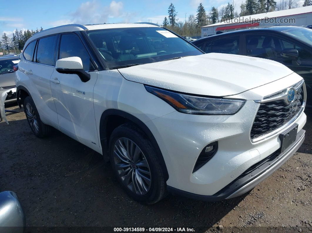 2021 Toyota Highlander Hybrid Platinum White vin: 5TDEBRCHXMS022709