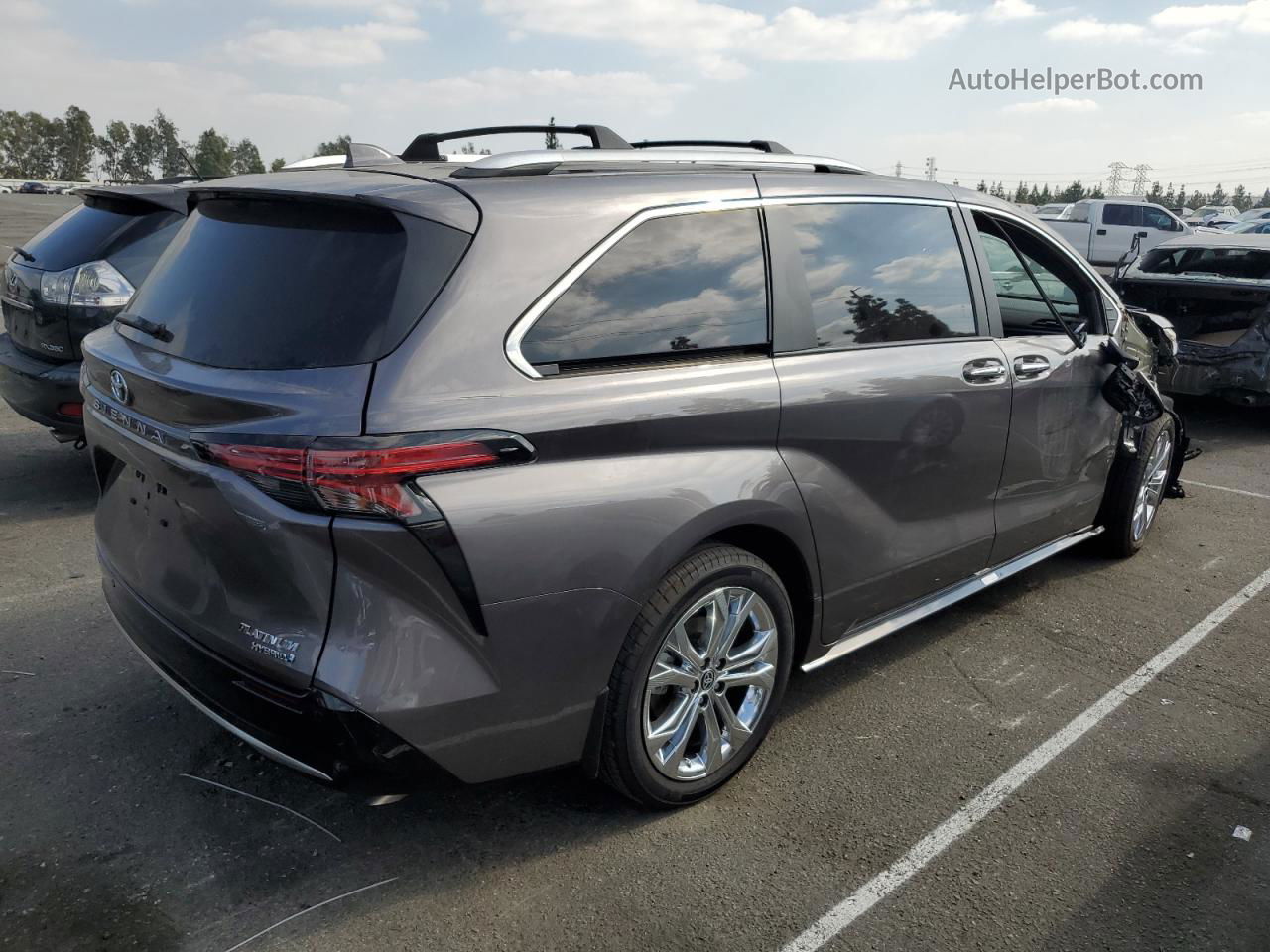 2022 Toyota Sienna Limited Серый vin: 5TDERKEC1NS124292