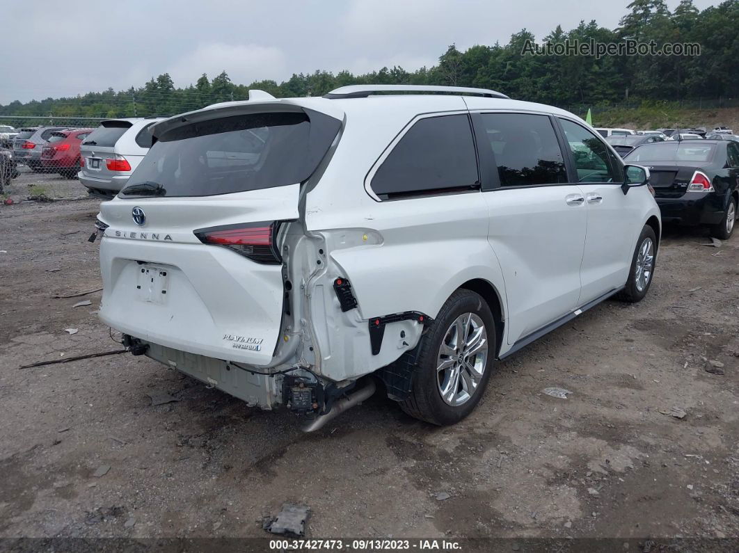 2022 Toyota Sienna Platinum White vin: 5TDESKFC3NS056449