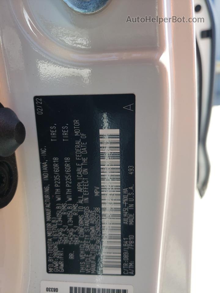 2022 Toyota Sienna Limited White vin: 5TDESKFC5NS055738