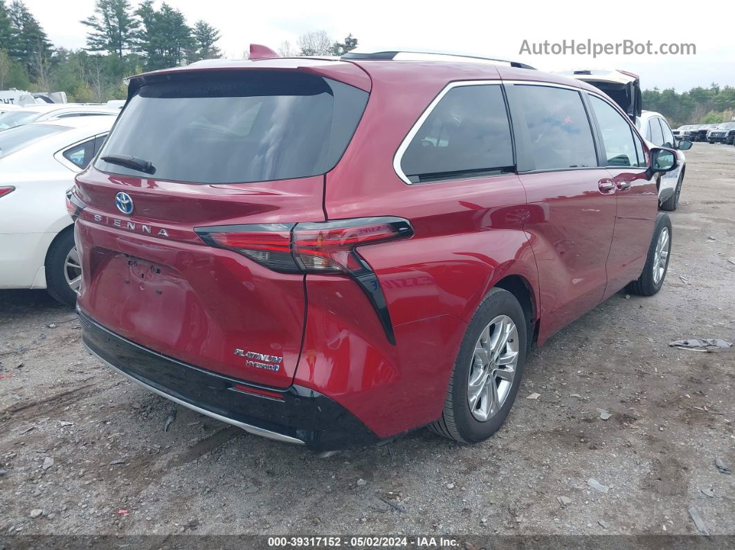 2022 Toyota Sienna Platinum Red vin: 5TDESKFC6NS042772