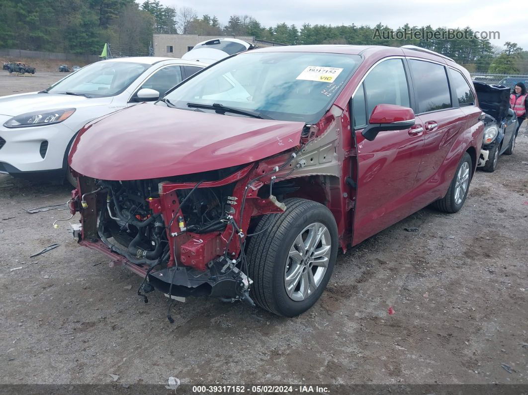 2022 Toyota Sienna Platinum Red vin: 5TDESKFC6NS042772