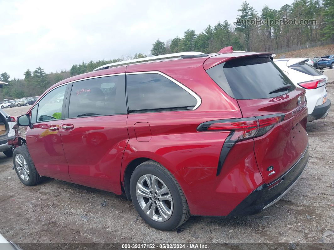 2022 Toyota Sienna Platinum Red vin: 5TDESKFC6NS042772