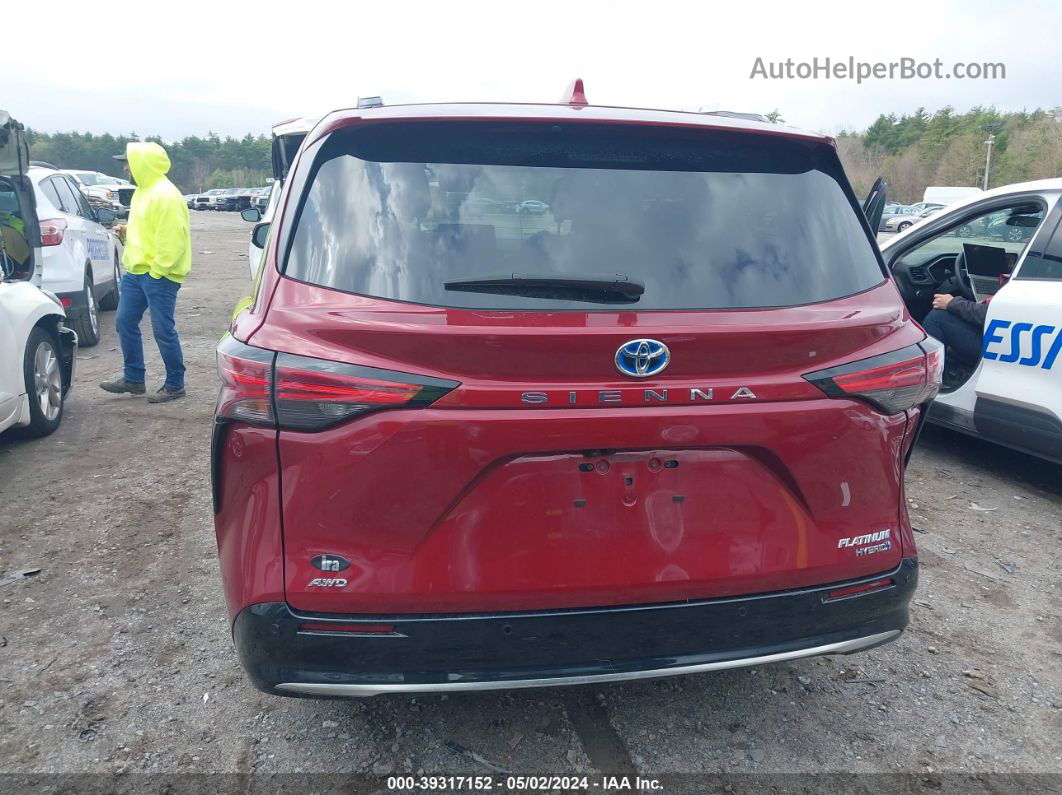 2022 Toyota Sienna Platinum Red vin: 5TDESKFC6NS042772