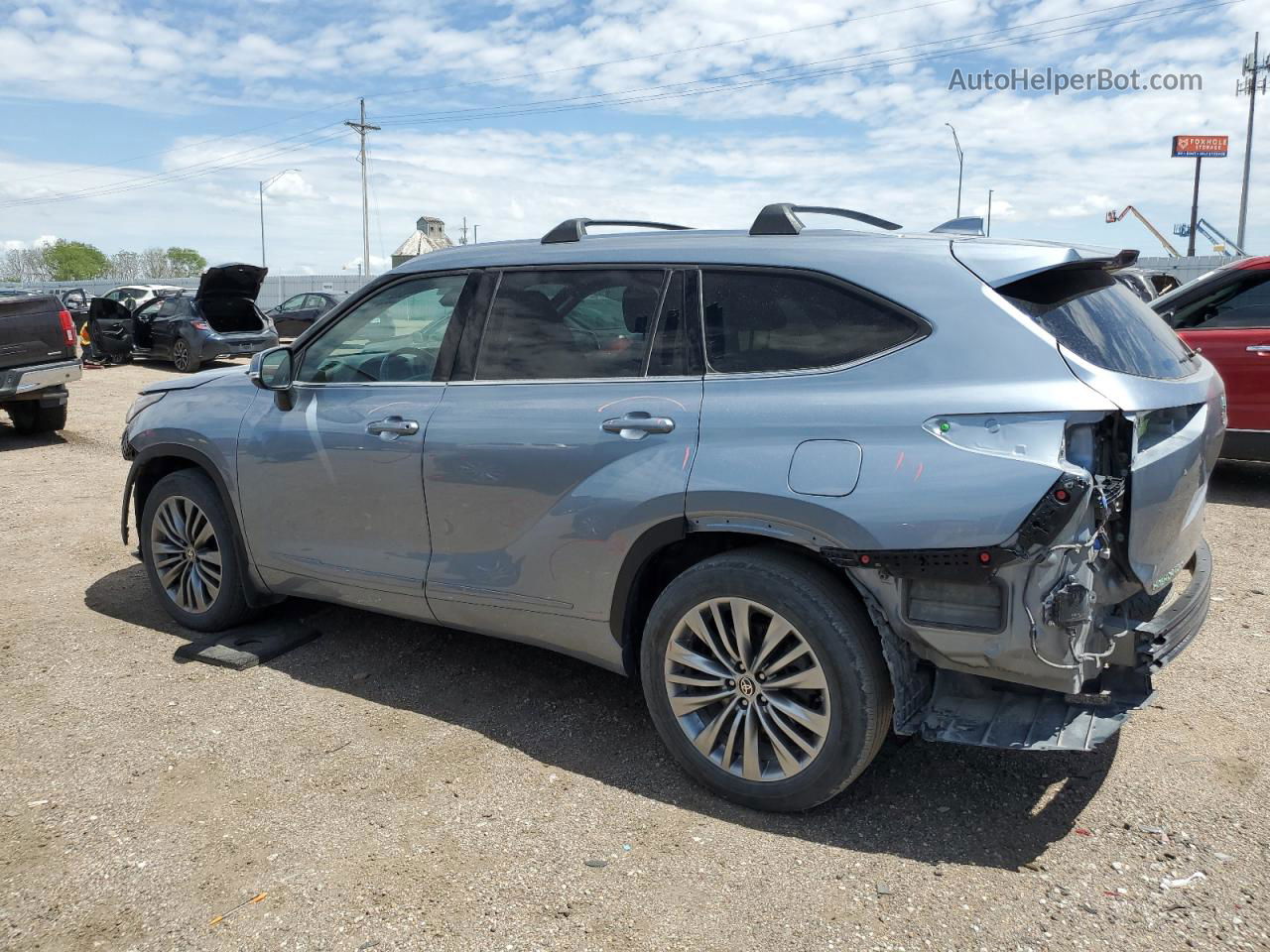 2021 Toyota Highlander Platinum Синий vin: 5TDFZRBH5MS080521