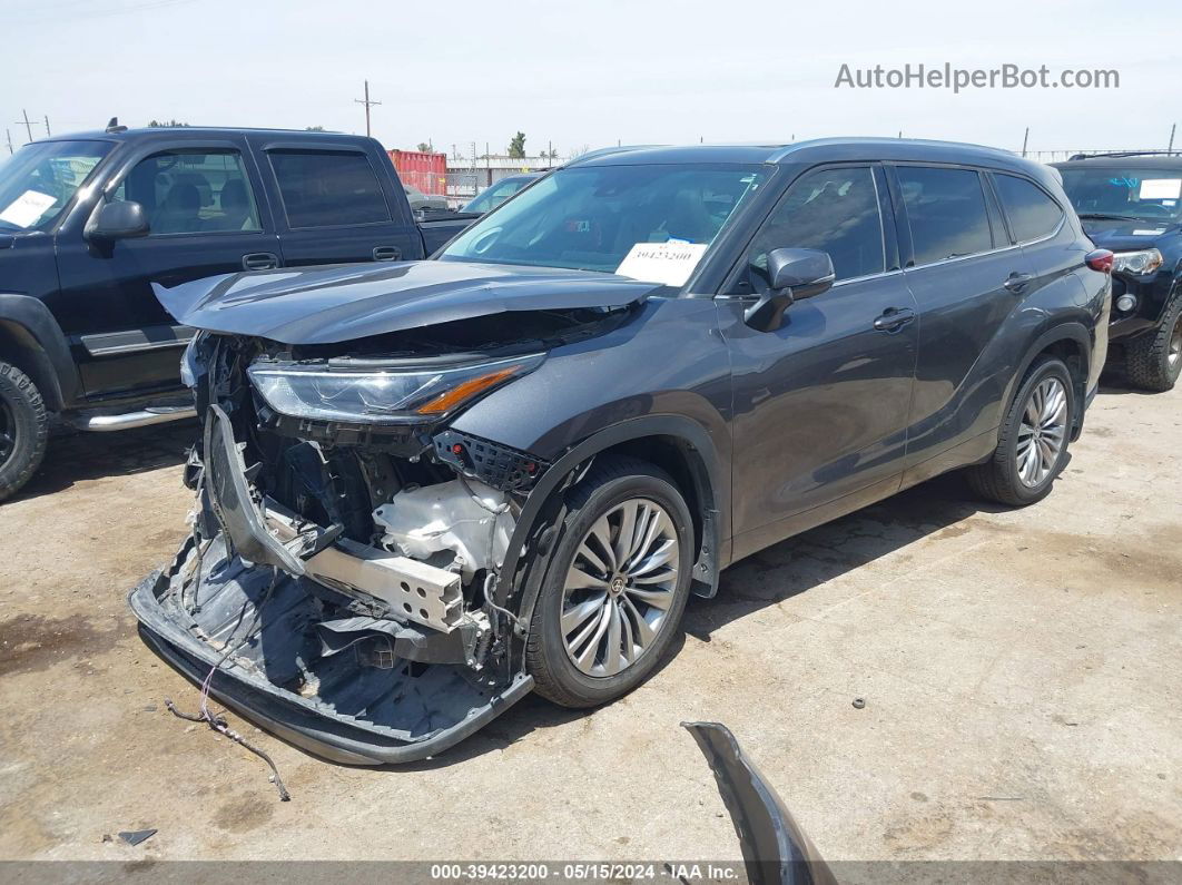 2021 Toyota Highlander Platinum Серый vin: 5TDFZRBH8MS070615