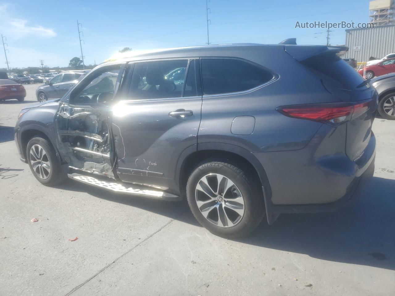 2021 Toyota Highlander Hybrid Xle Gray vin: 5TDGARAH3MS012067