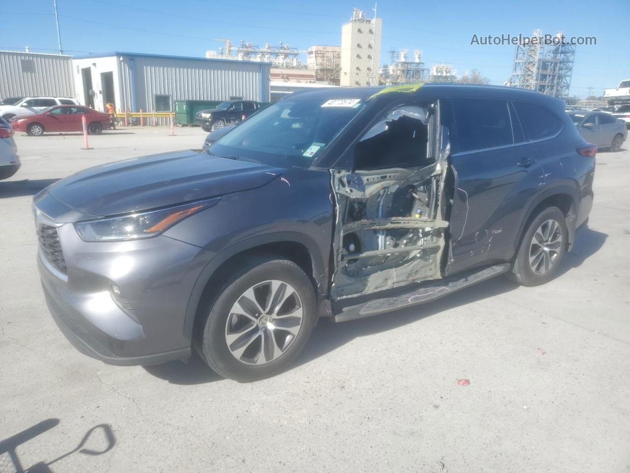 2021 Toyota Highlander Hybrid Xle Серый vin: 5TDGARAH3MS012067