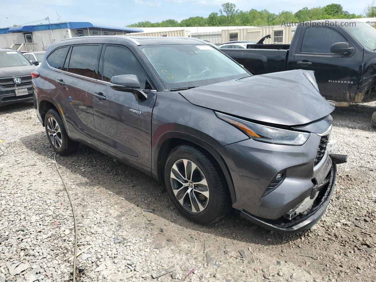 2021 Toyota Highlander Hybrid Xle Gray vin: 5TDGARAH4MS008366