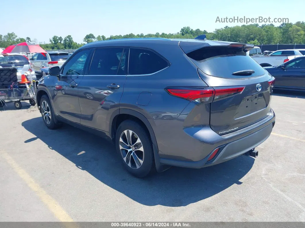 2021 Toyota Highlander Hybrid Xle Серый vin: 5TDGBRCH2MS052781