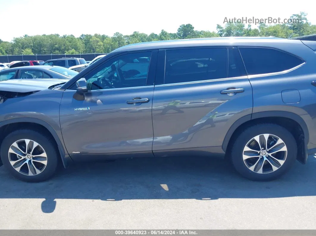 2021 Toyota Highlander Hybrid Xle Серый vin: 5TDGBRCH2MS052781