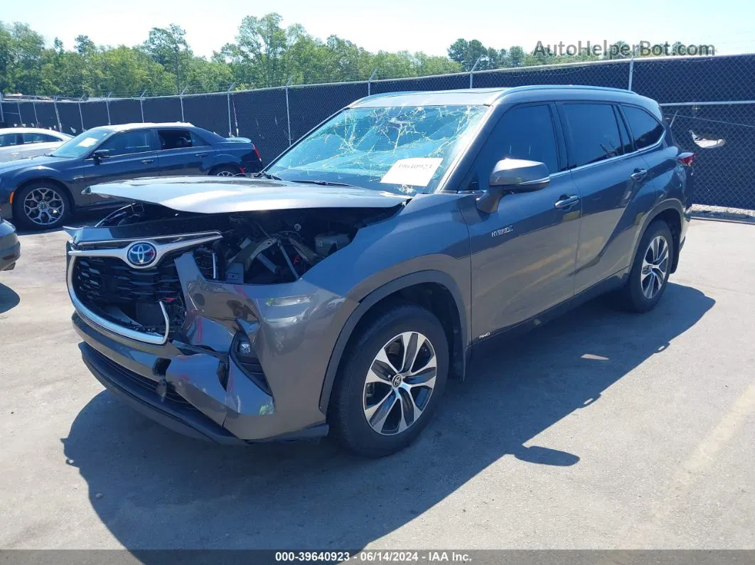 2021 Toyota Highlander Hybrid Xle Серый vin: 5TDGBRCH2MS052781