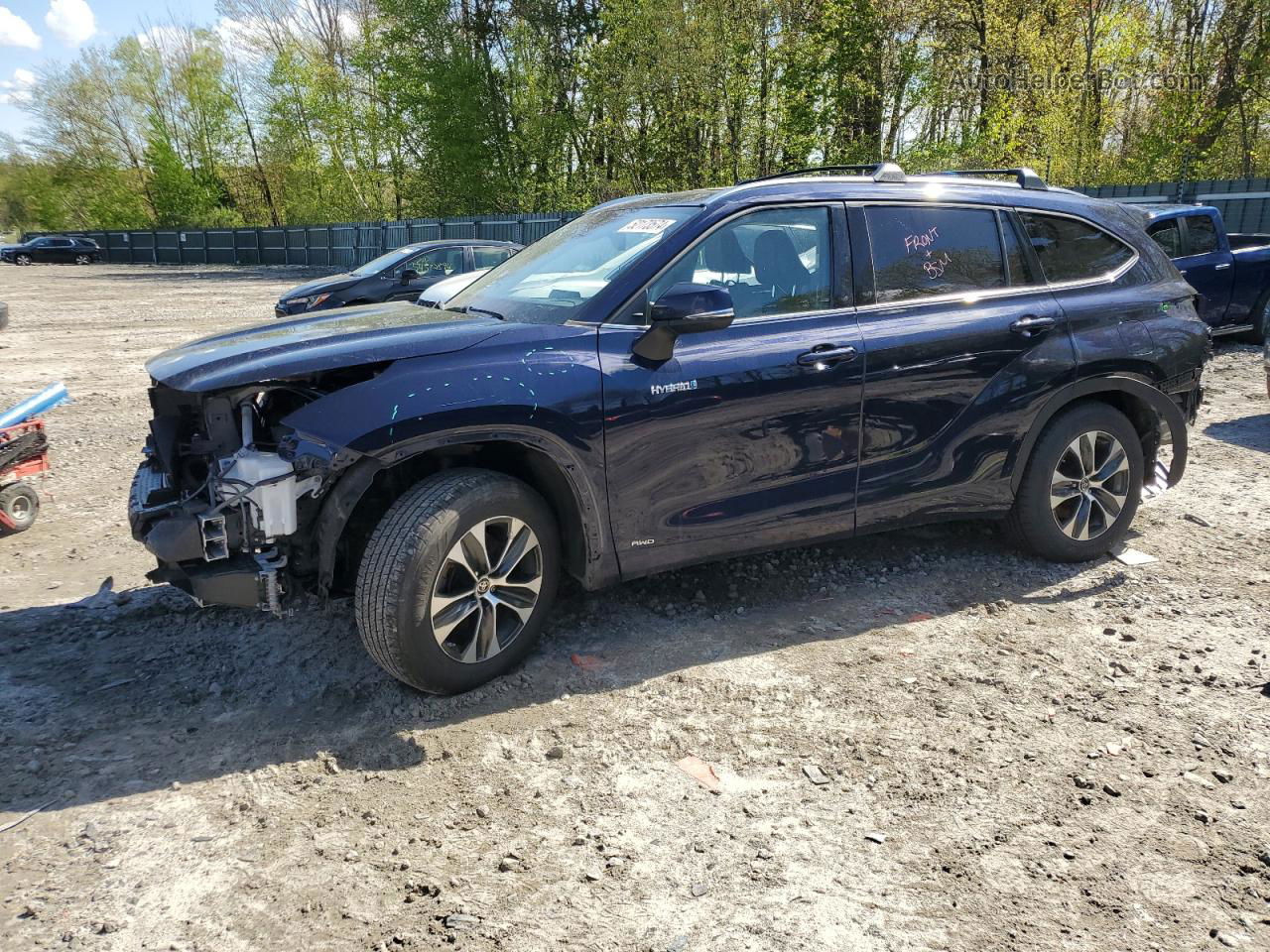 2021 Toyota Highlander Hybrid Xle Blue vin: 5TDGBRCH3MS038033