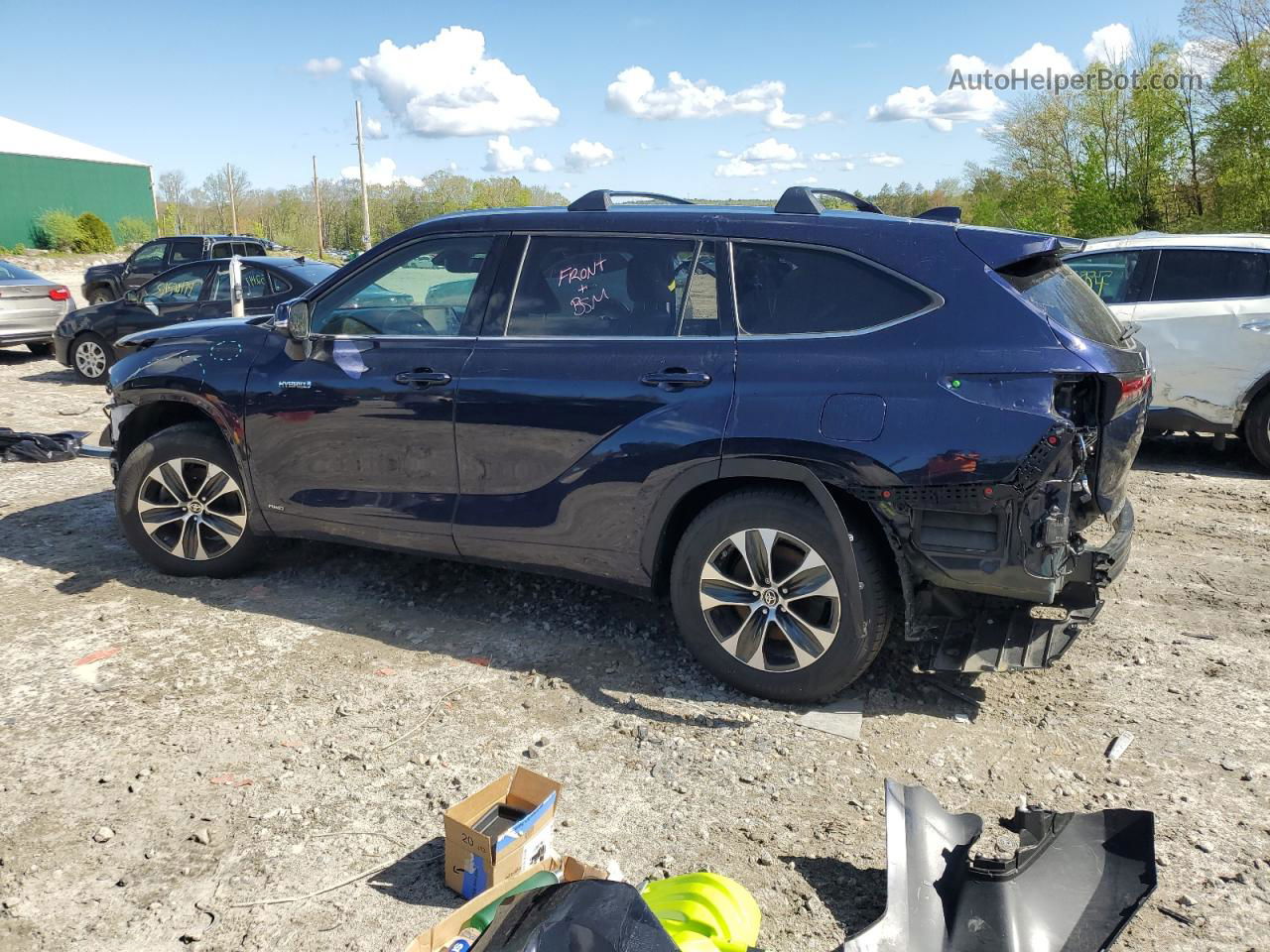 2021 Toyota Highlander Hybrid Xle Blue vin: 5TDGBRCH3MS038033