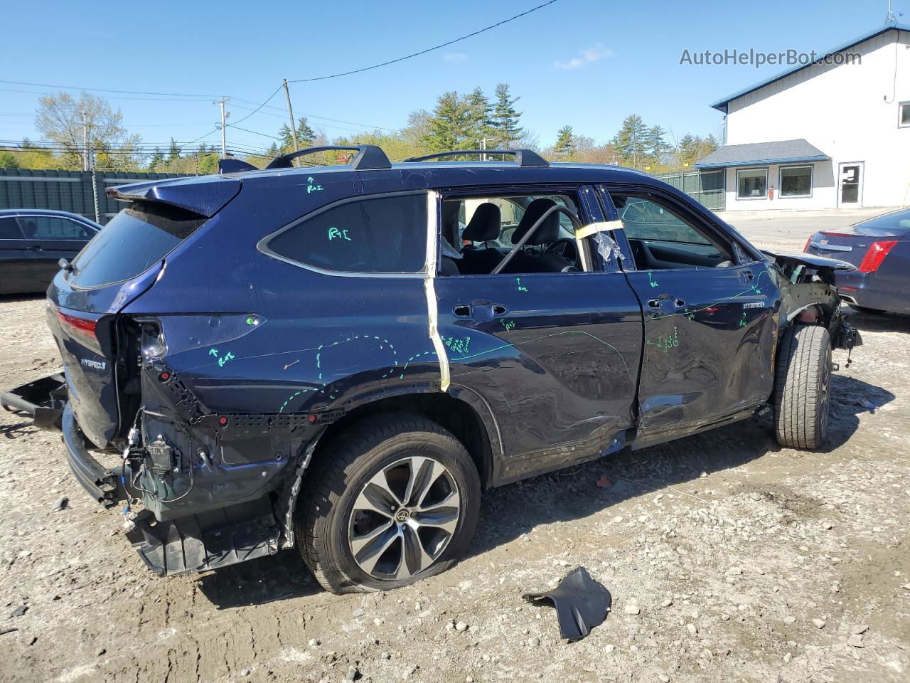 2021 Toyota Highlander Hybrid Xle Blue vin: 5TDGBRCH3MS038033