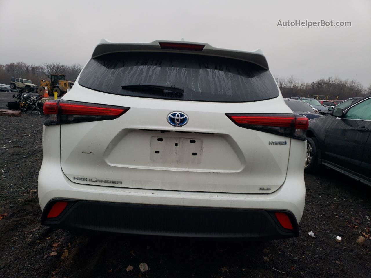 2021 Toyota Highlander Hybrid Xle White vin: 5TDGBRCH3MS524874