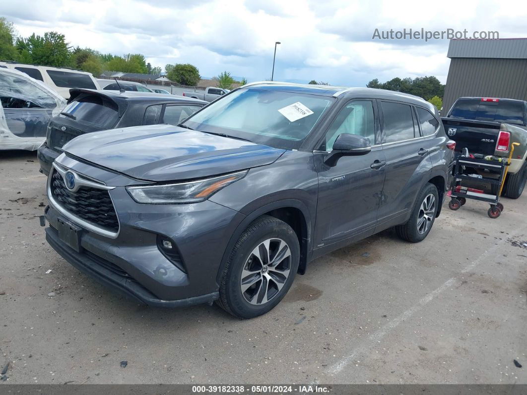 2021 Toyota Highlander Hybrid Xle Gray vin: 5TDGBRCH4MS531865