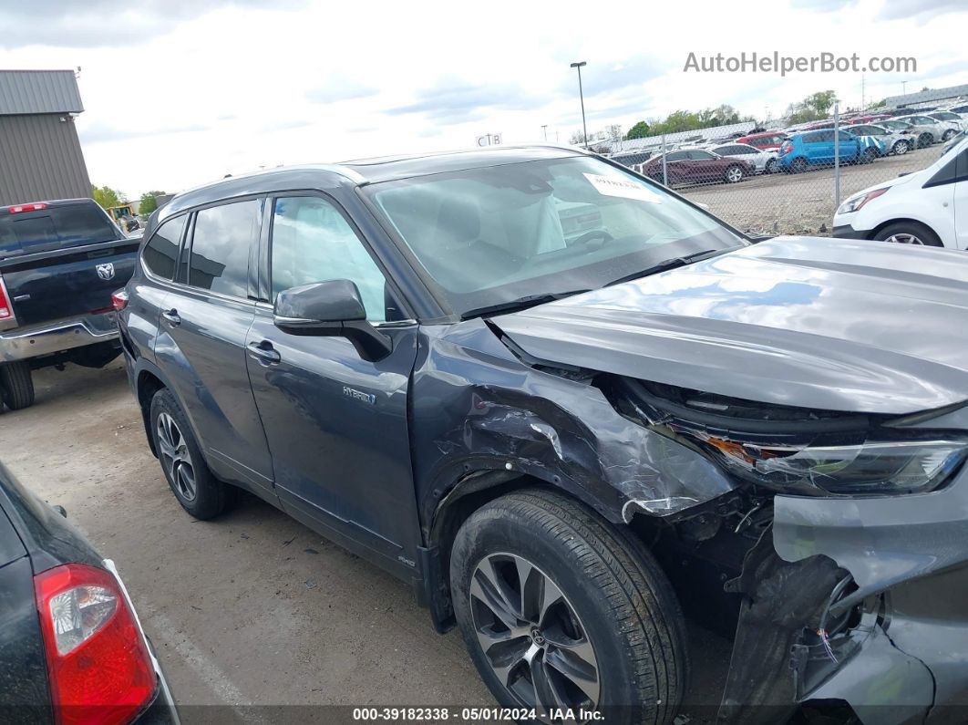 2021 Toyota Highlander Hybrid Xle Gray vin: 5TDGBRCH4MS531865