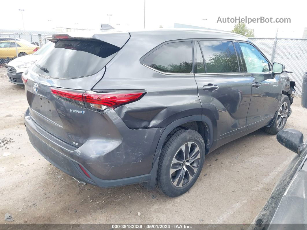 2021 Toyota Highlander Hybrid Xle Gray vin: 5TDGBRCH4MS531865