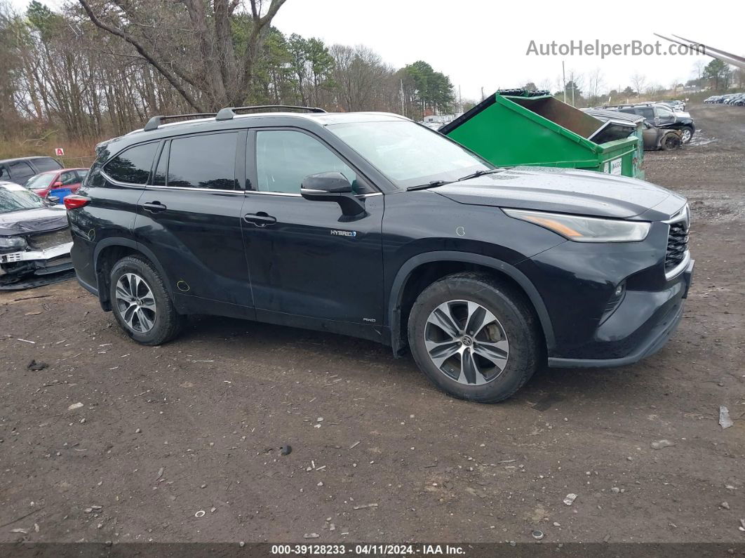 2021 Toyota Highlander Hybrid Xle Черный vin: 5TDGBRCH6MS042819