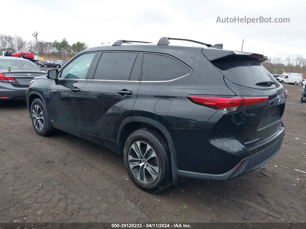 2021 Toyota Highlander Hybrid Xle Черный vin: 5TDGBRCH6MS042819