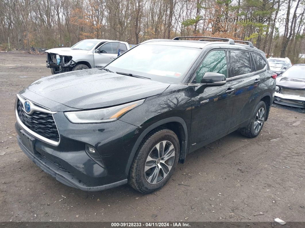 2021 Toyota Highlander Hybrid Xle Черный vin: 5TDGBRCH6MS042819