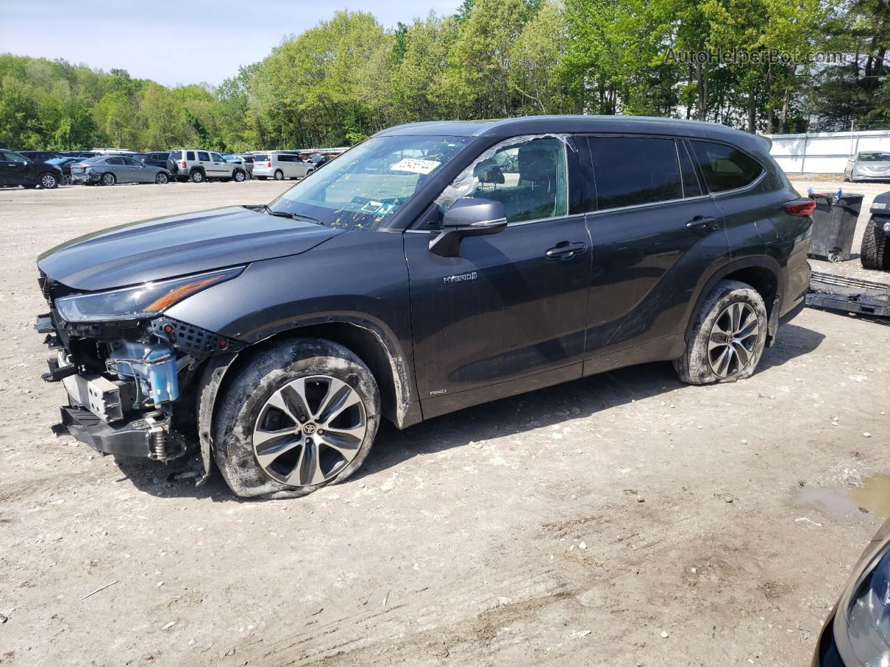 2021 Toyota Highlander Hybrid Xle Gray vin: 5TDGBRCH6MS520723