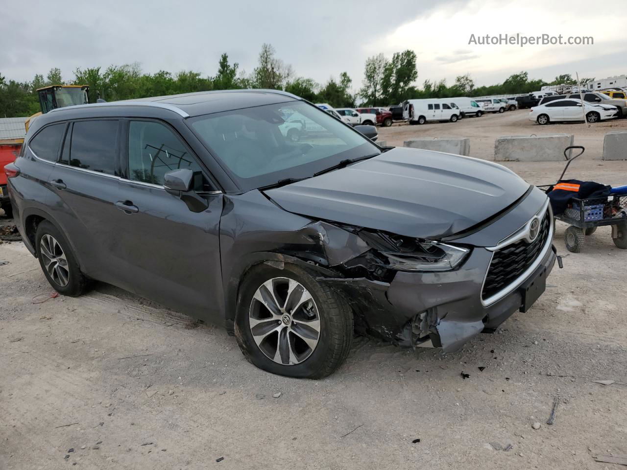 2021 Toyota Highlander Xle Gray vin: 5TDGZRAH5MS517102