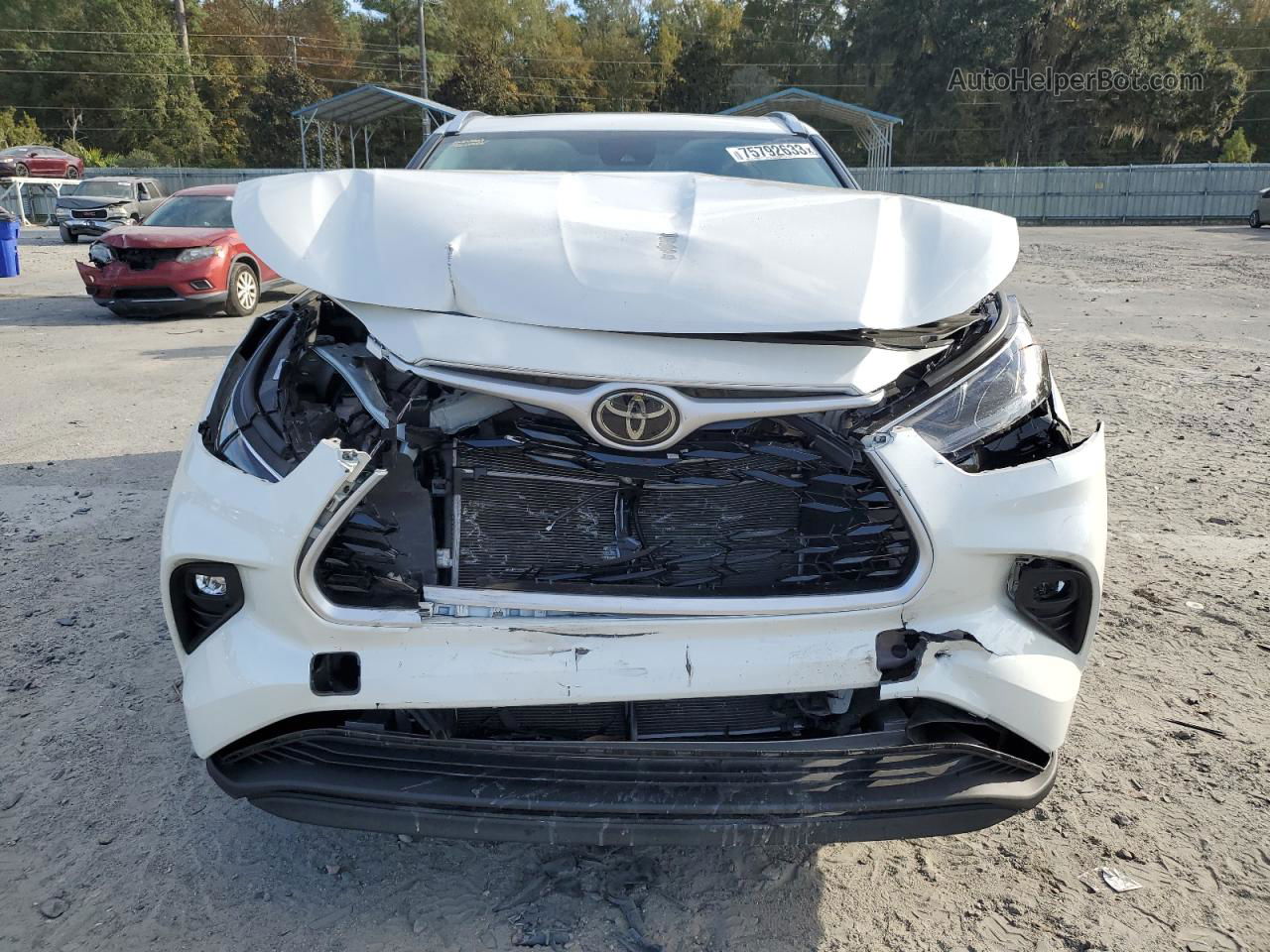 2021 Toyota Highlander Xle White vin: 5TDGZRAH8MS528482