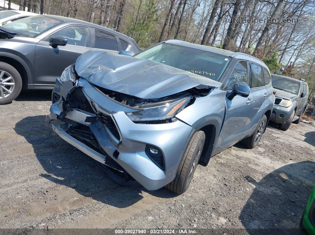 2021 Toyota Highlander Xle Синий vin: 5TDGZRBH1MS099104