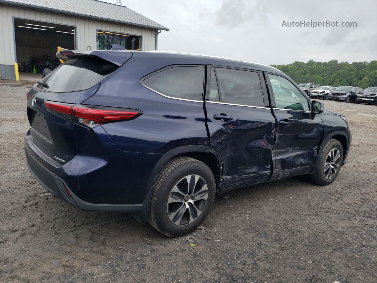 2021 Toyota Highlander Xle Синий vin: 5TDGZRBH6MS128645