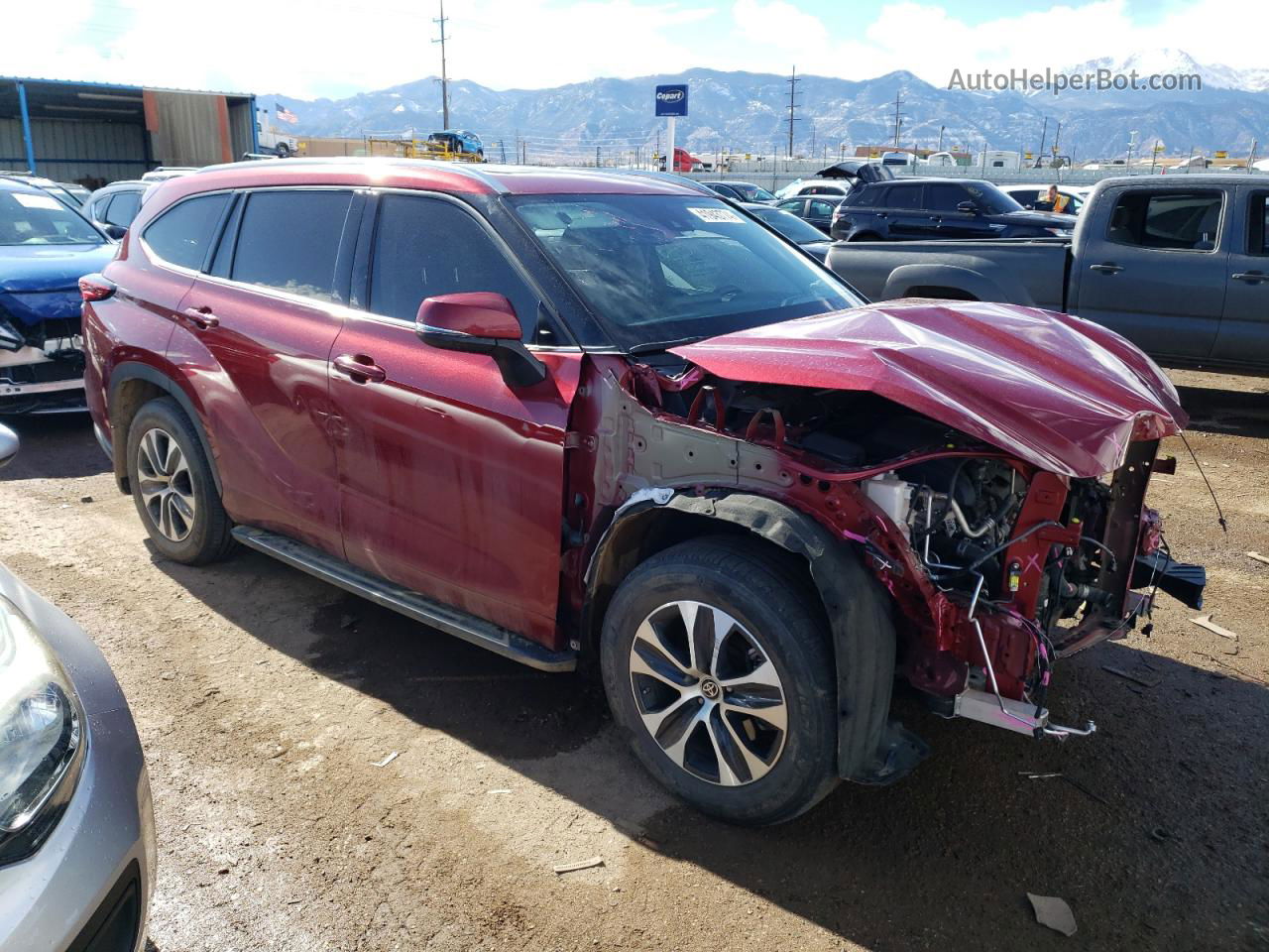 2021 Toyota Highlander Xle Red vin: 5TDGZRBH9MS531860