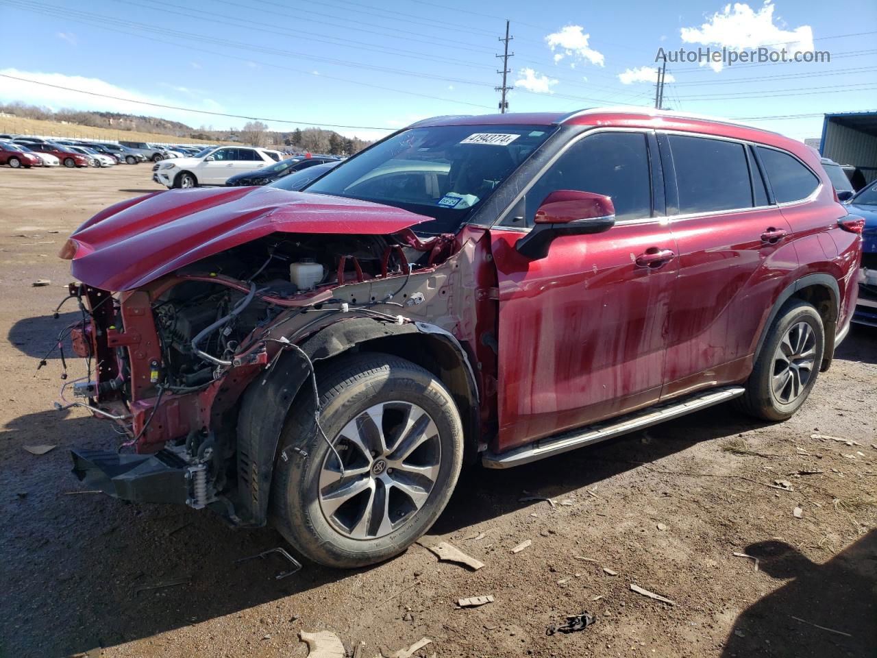 2021 Toyota Highlander Xle Red vin: 5TDGZRBH9MS531860