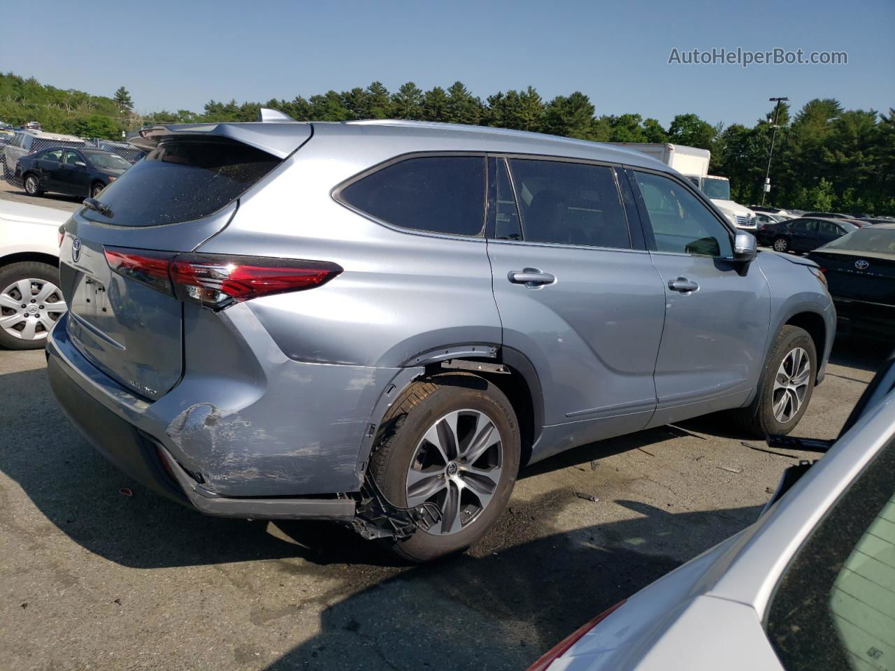 2021 Toyota Highlander Xle Blue vin: 5TDGZRBHXMS070684