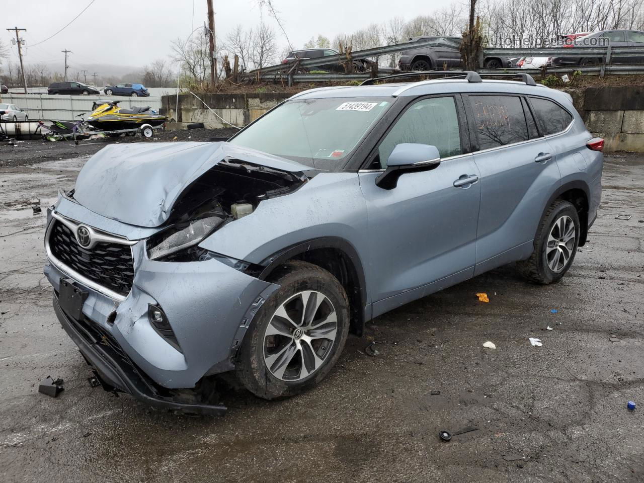 2021 Toyota Highlander Xle Turquoise vin: 5TDGZRBHXMS080213