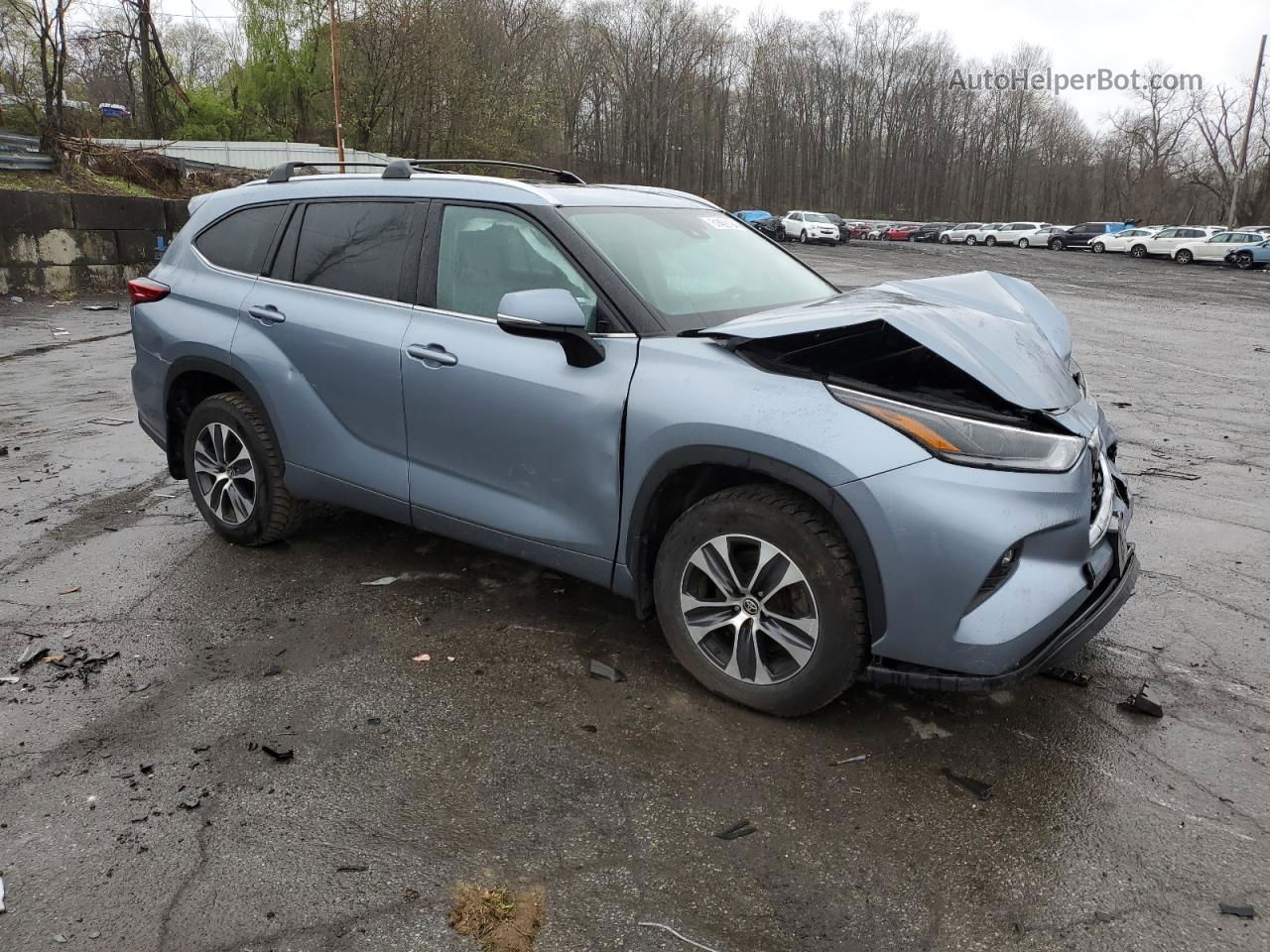 2021 Toyota Highlander Xle Turquoise vin: 5TDGZRBHXMS080213