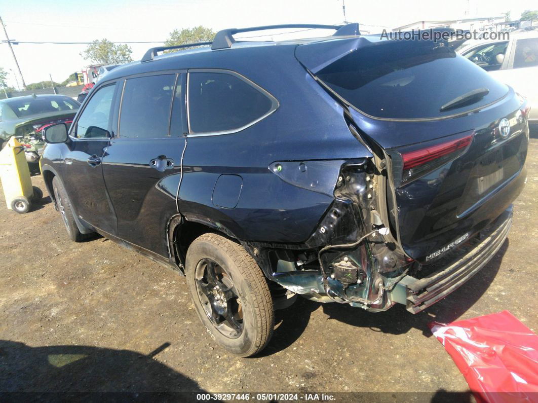 2021 Toyota Highlander Hybrid Xle Синий vin: 5TDHBRCH0MS050743