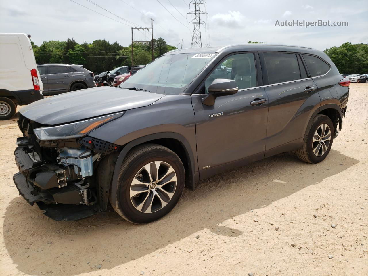 2021 Toyota Highlander Hybrid Xle Gray vin: 5TDHBRCH2MS517158