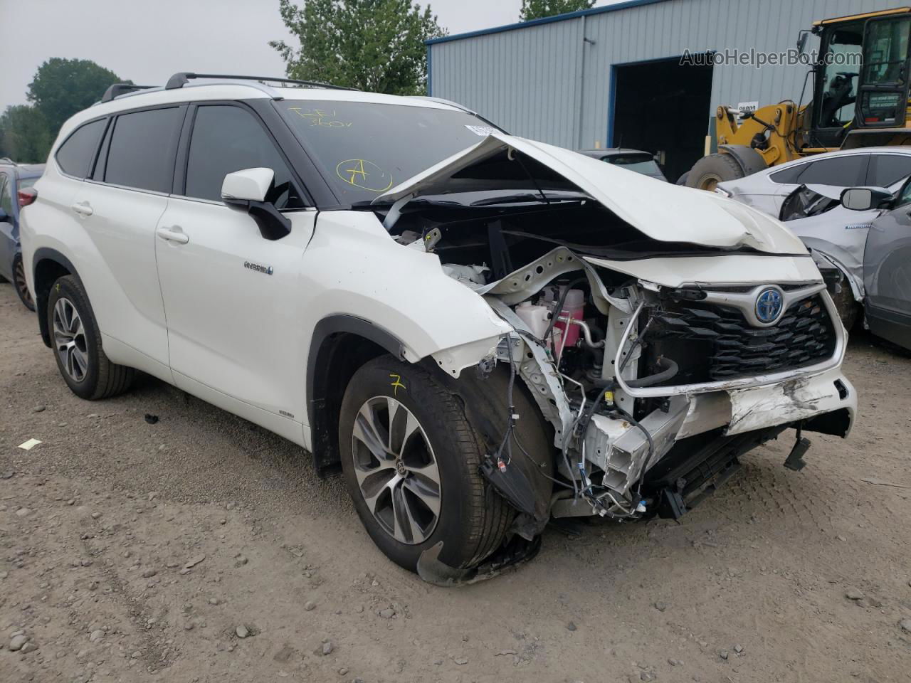 2021 Toyota Highlander Hybrid Xle Белый vin: 5TDHBRCH6MS522153