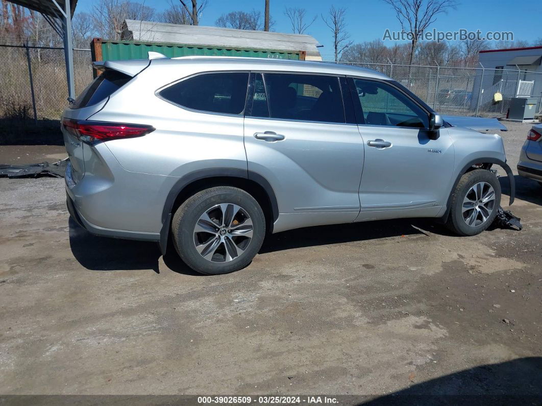 2021 Toyota Highlander Hybrid Xle Серебряный vin: 5TDHBRCH8MS534871