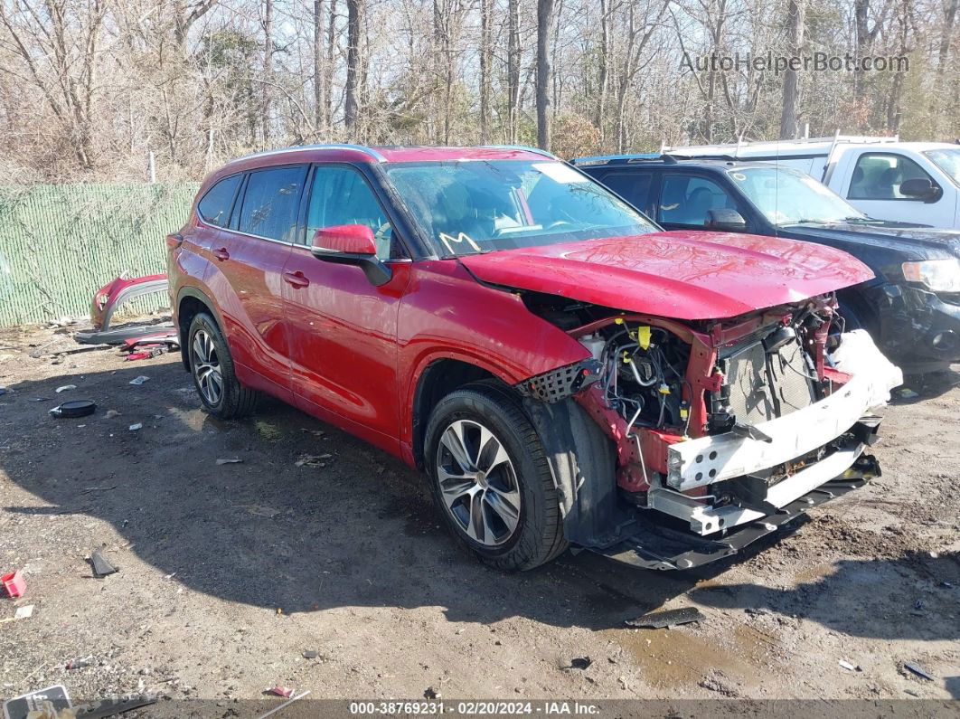 2021 Toyota Highlander Xle Red vin: 5TDHZRBH5MS153217