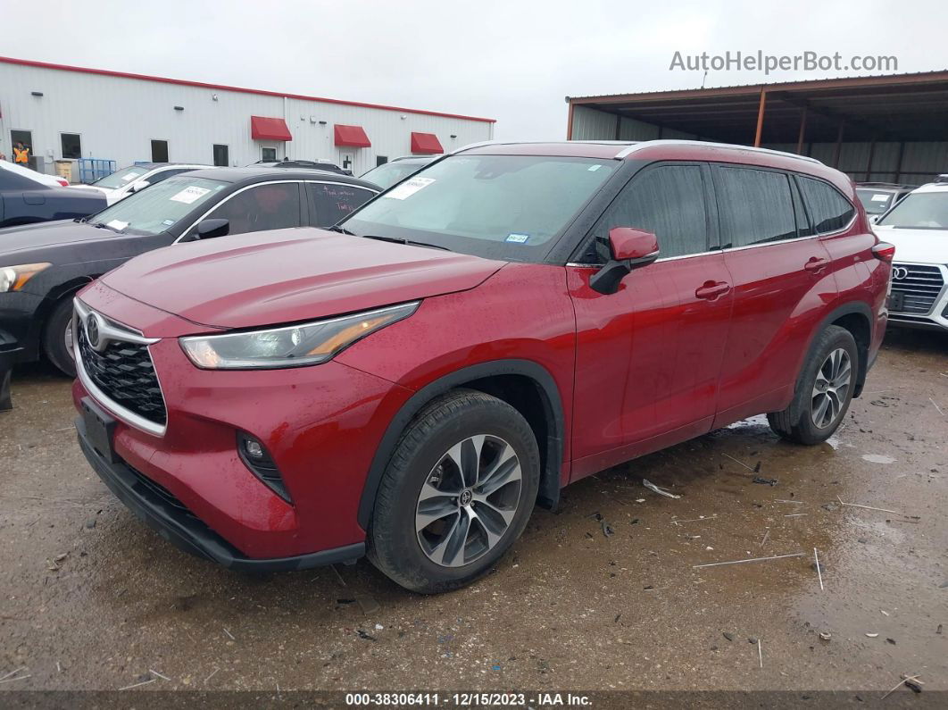 2021 Toyota Highlander Xle Red vin: 5TDHZRBH8MS124410