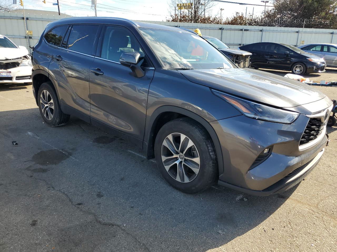 2021 Toyota Highlander Xle Серый vin: 5TDHZRBH9MS150661