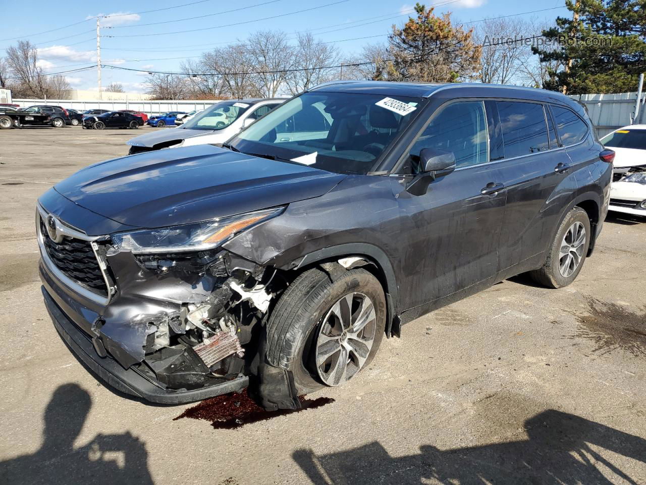 2021 Toyota Highlander Xle Серый vin: 5TDHZRBH9MS150661