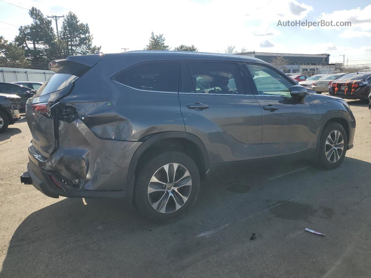 2021 Toyota Highlander Xle Серый vin: 5TDHZRBH9MS150661