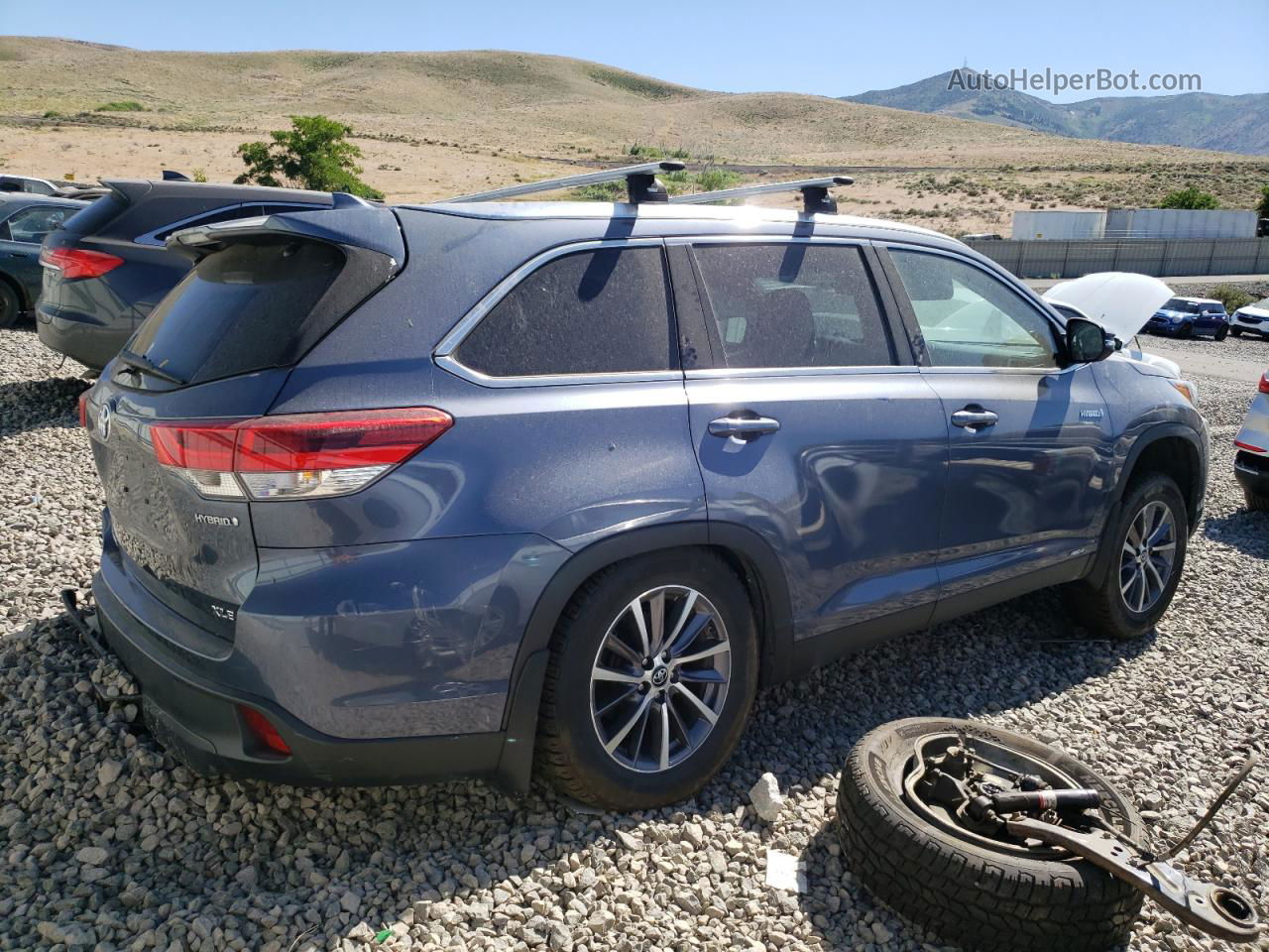 2019 Toyota Highlander Hybrid Blue vin: 5TDJGRFH4KS058288